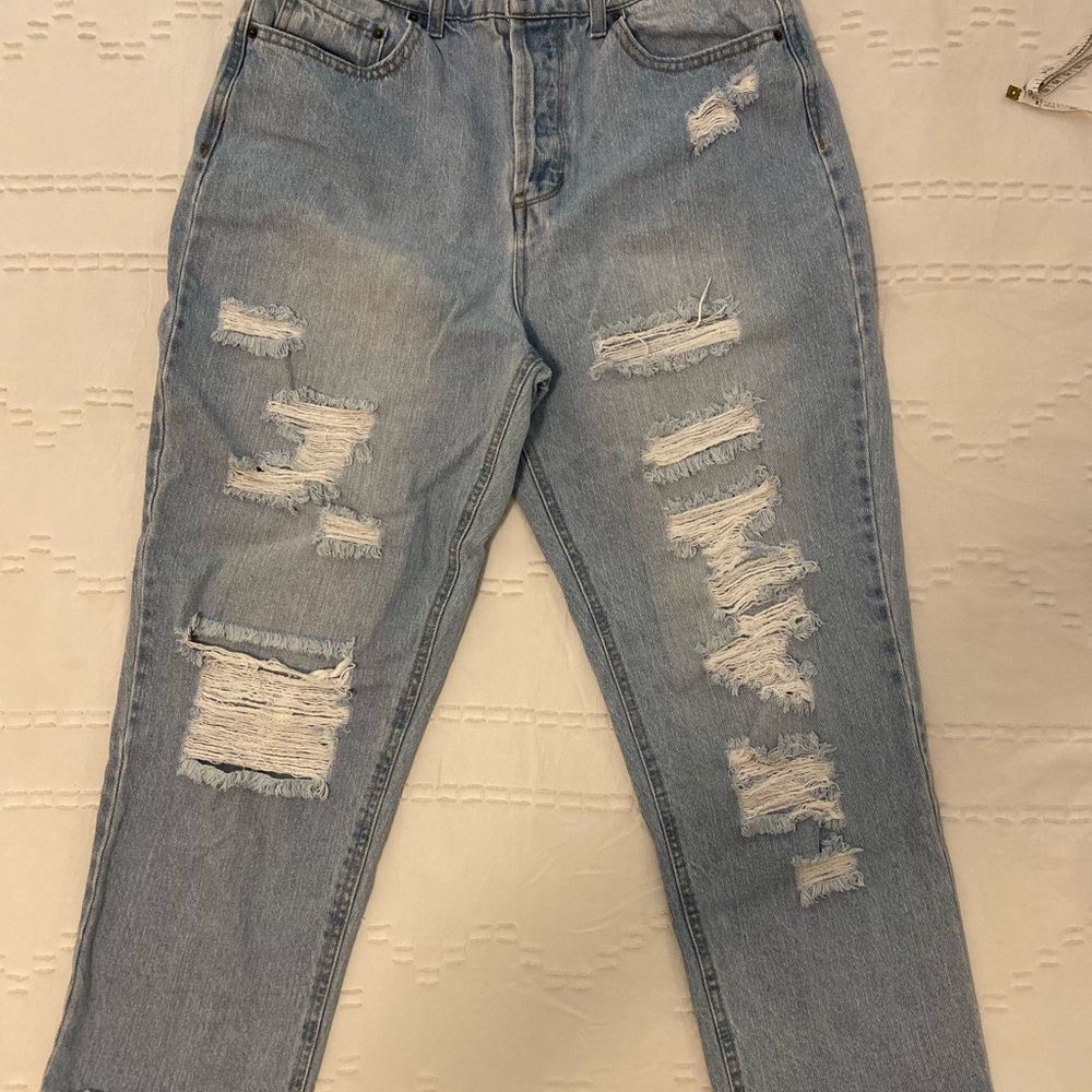 Vanilla Star Light Blue Distressed Boyfriend Jeans